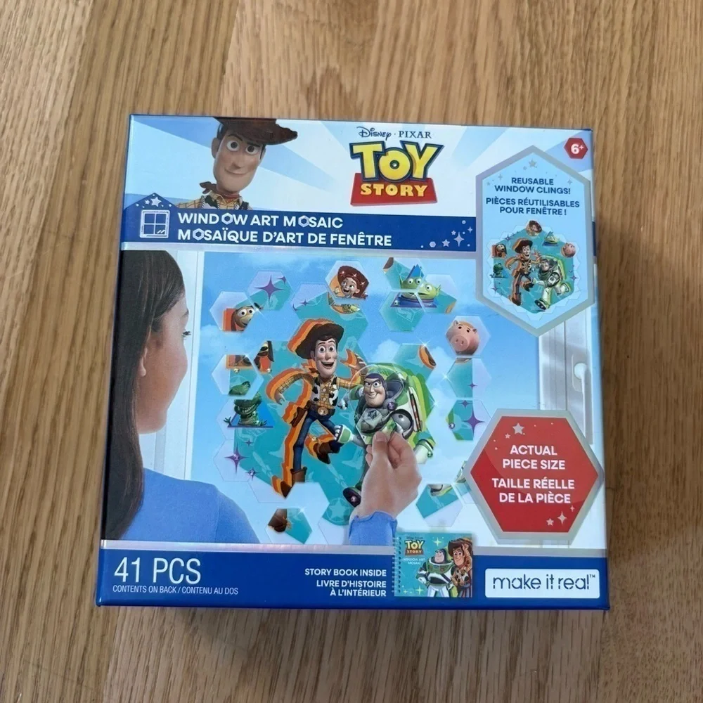 Disney Window Art Mosaic Toy Story 41 pcs Reusable Window Puzzle Clings NEW
